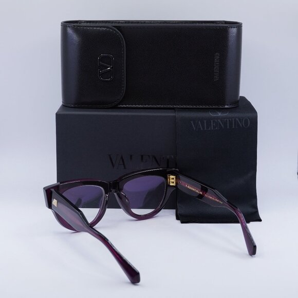 Valentino V-ESSENTIAL - III VLX-125B Cat Eye Eyeglasses - Burgundy 52mm - Picture 4 of 9